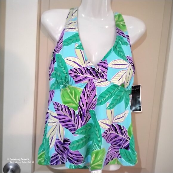 Real Bodies Real Solutions Tummy Thinner Breast Enhancing Tankini Top NWT 14 - Picture 3 of 3
